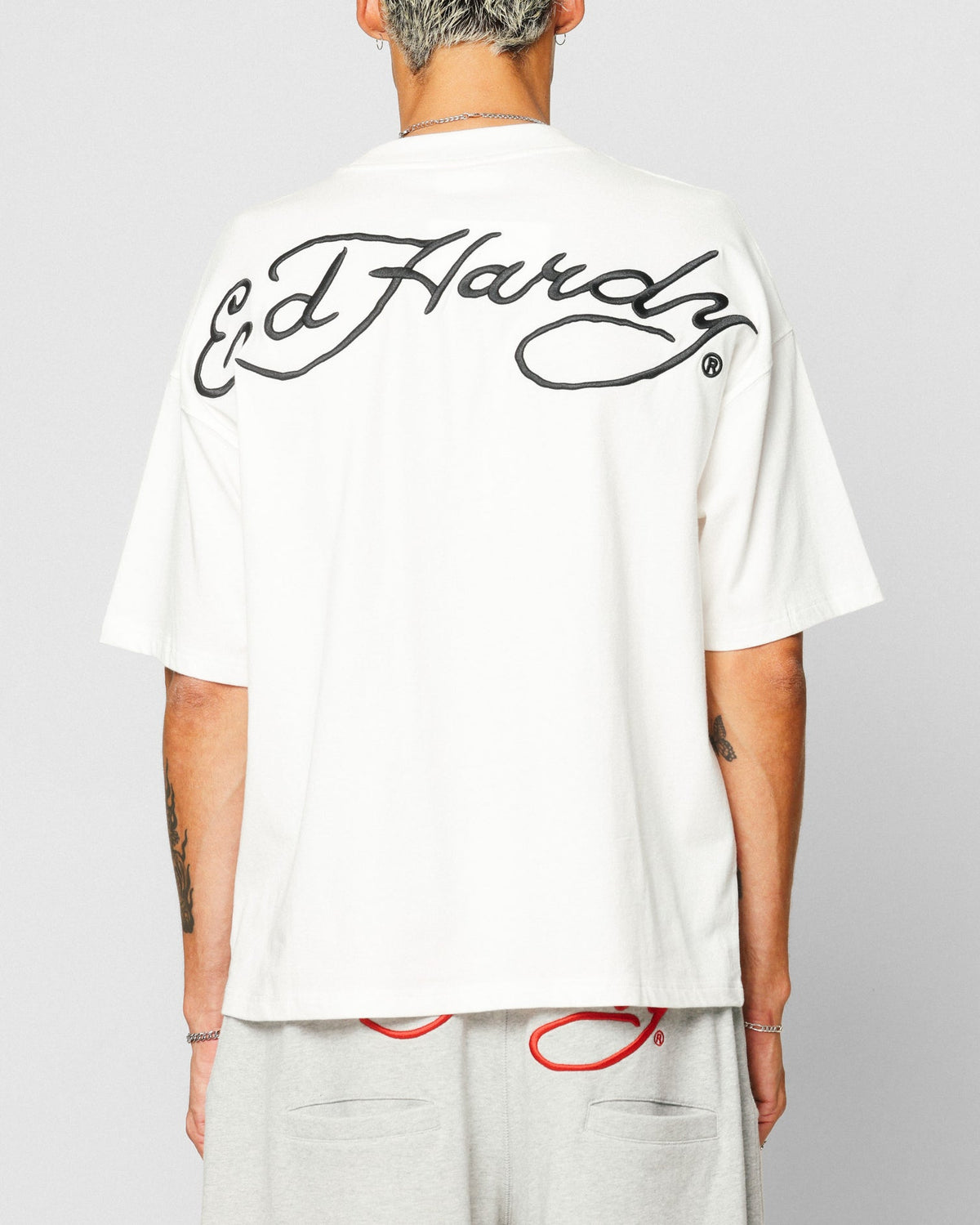 New Products Ed Hardy Dragon Oversized T-Shirt Off White
