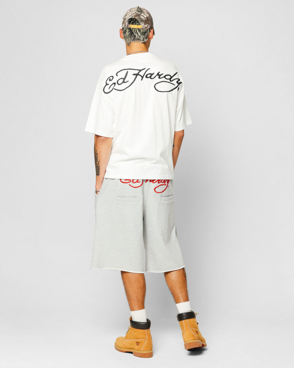 New Products Ed Hardy Dragon Oversized T-Shirt Off White