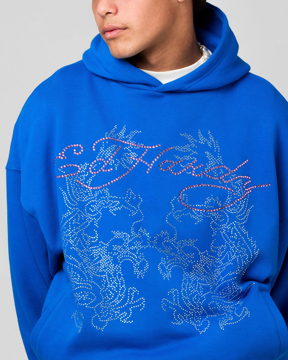 New Products Ed Hardy Rhinestone Dragon Hoodie Blue