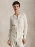 2026 New Arrival Cardigan Girocollo in Cotone Bianco