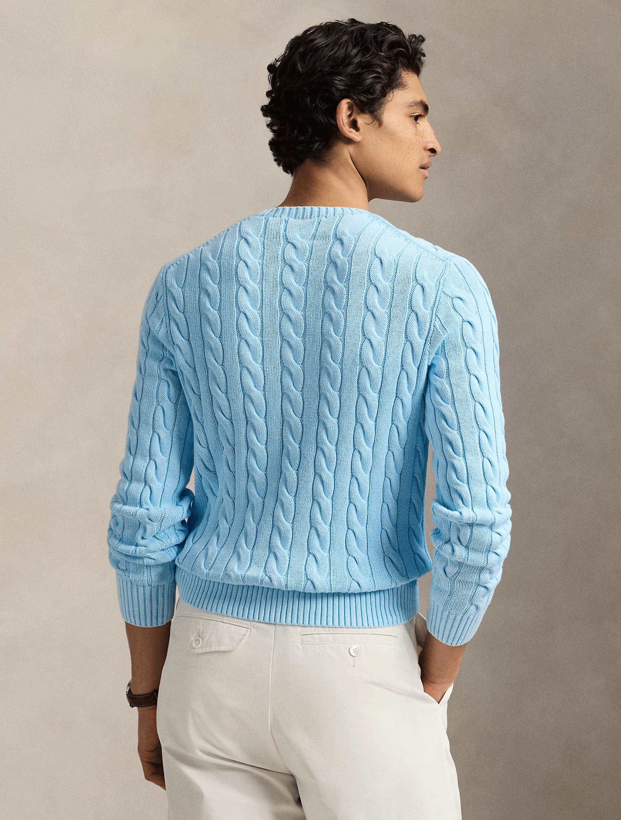 2026 New Arrival Maglione a Trecce Tinto in Capo Cielo
