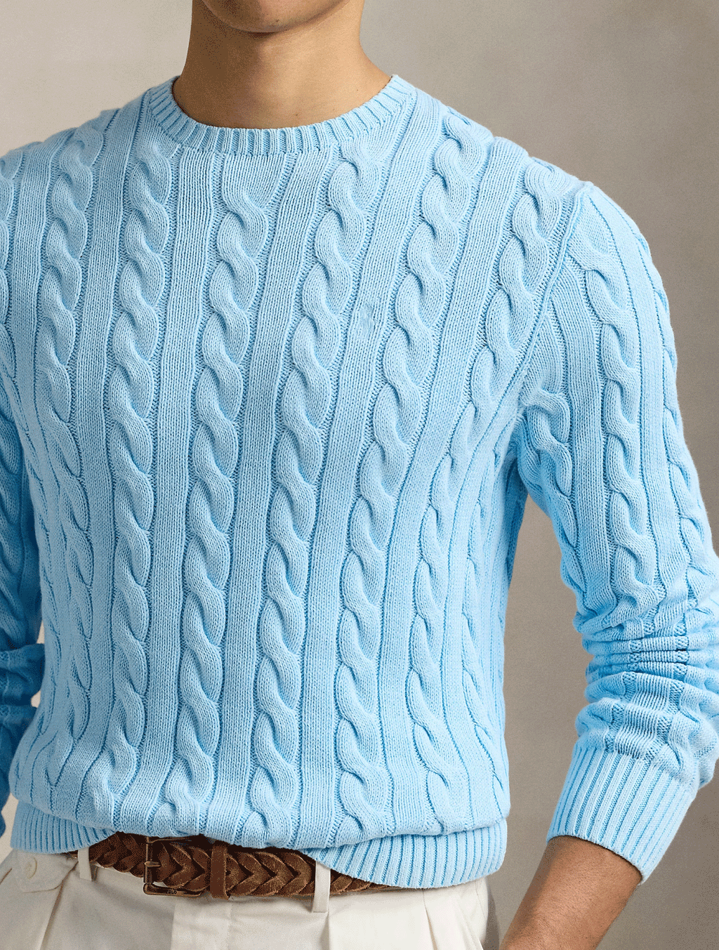 2026 New Arrival Maglione a Trecce Tinto in Capo Cielo