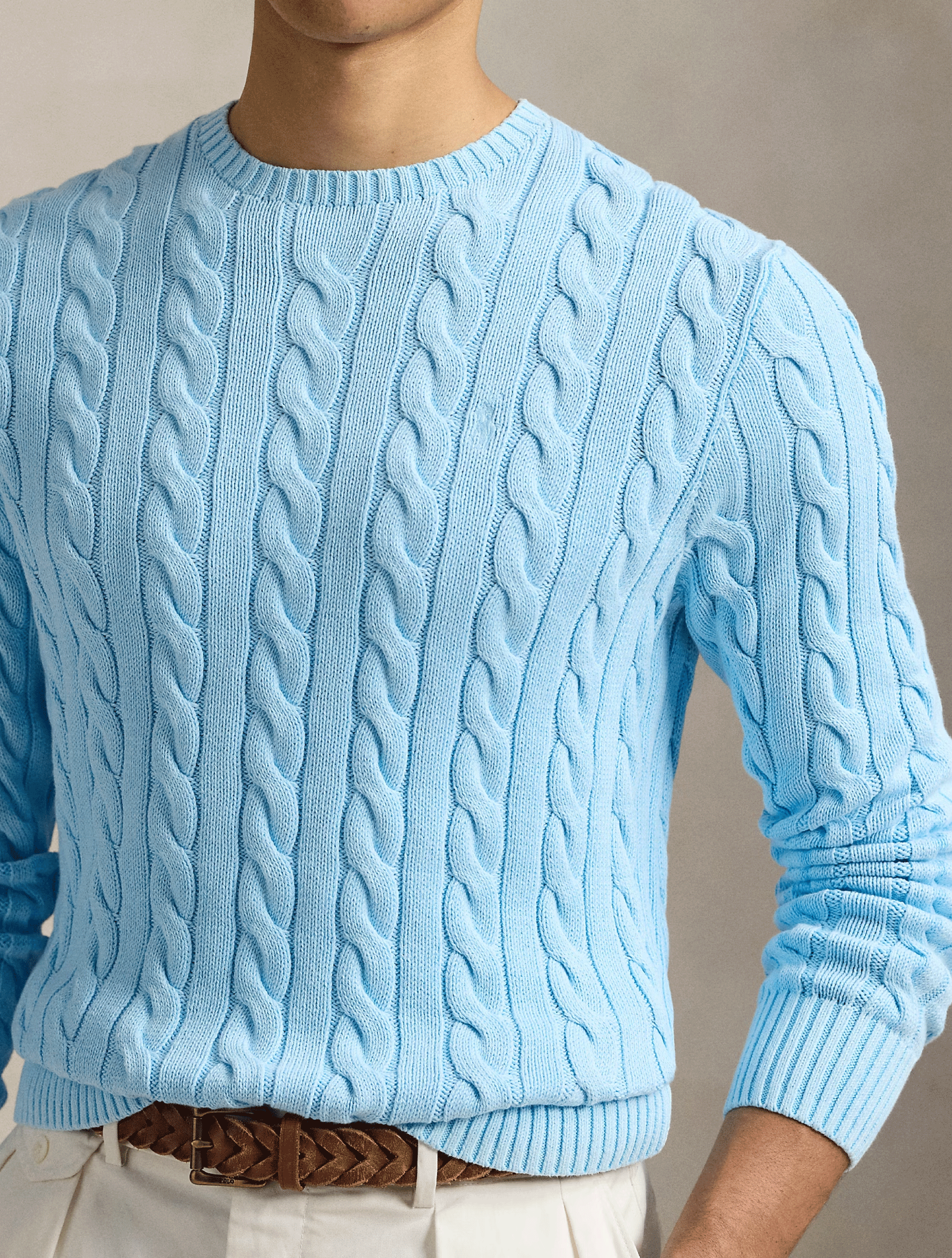 2026 New Arrival Maglione a Trecce Tinto in Capo Cielo
