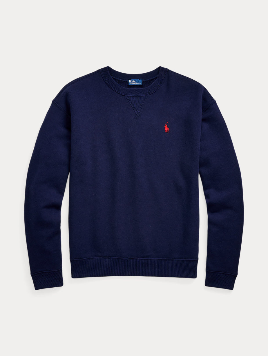 2026 New Arrival Felpa Girocollo in Cotone Loopback Blu