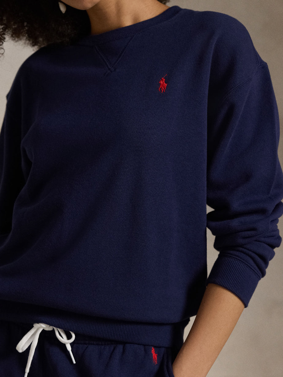 2026 New Arrival Felpa Girocollo in Cotone Loopback Blu