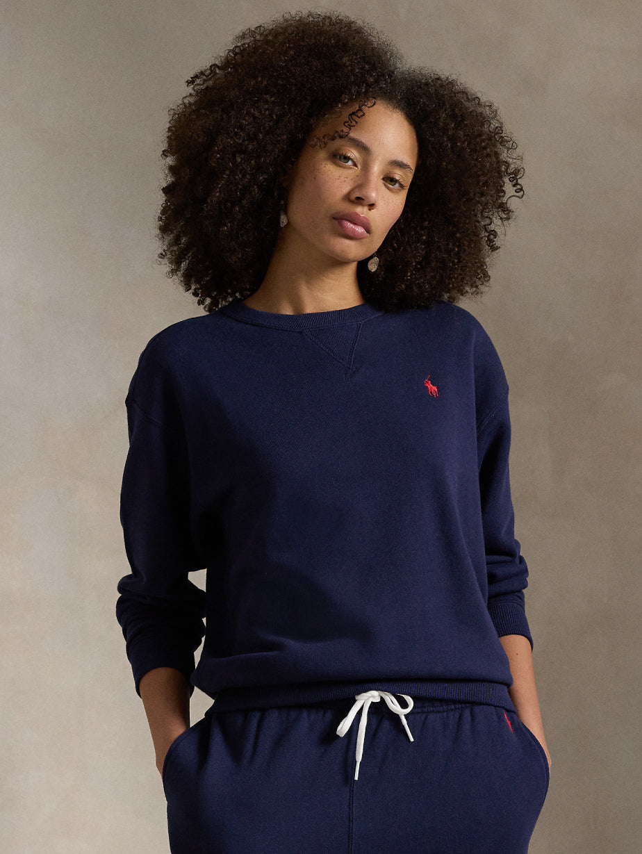 2026 New Arrival Felpa Girocollo in Cotone Loopback Blu