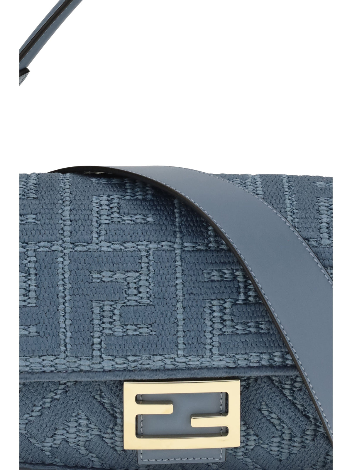 2026 New Arrival medium woven raffia shoulder bag with ff embroidery