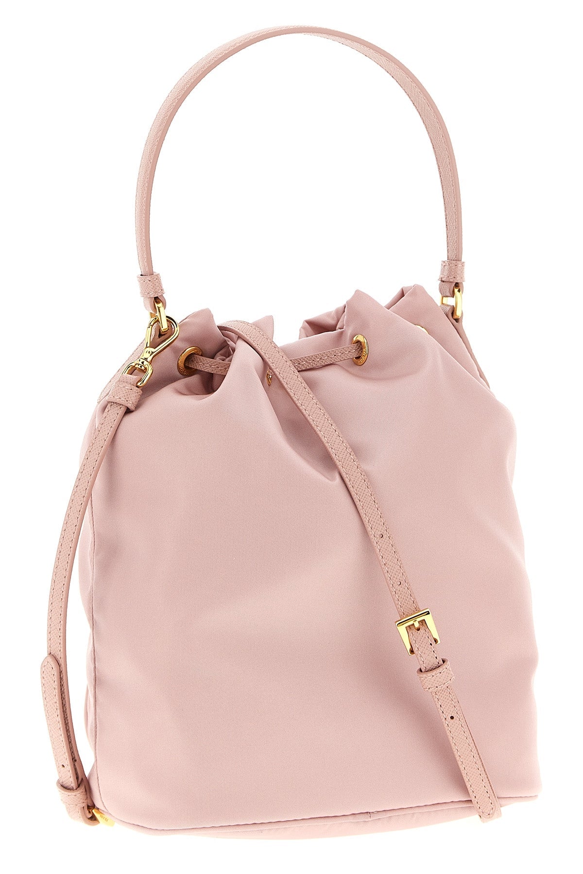 2026 New Arrival prada duet re-nylon and saffiano leather tone-on-tone bucket bag