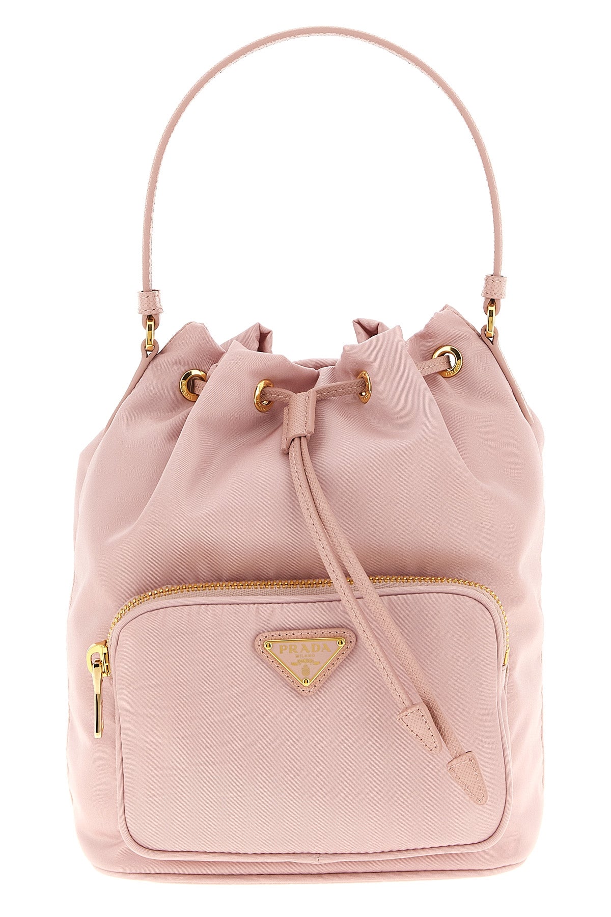 2026 New Arrival prada duet re-nylon and saffiano leather tone-on-tone bucket bag