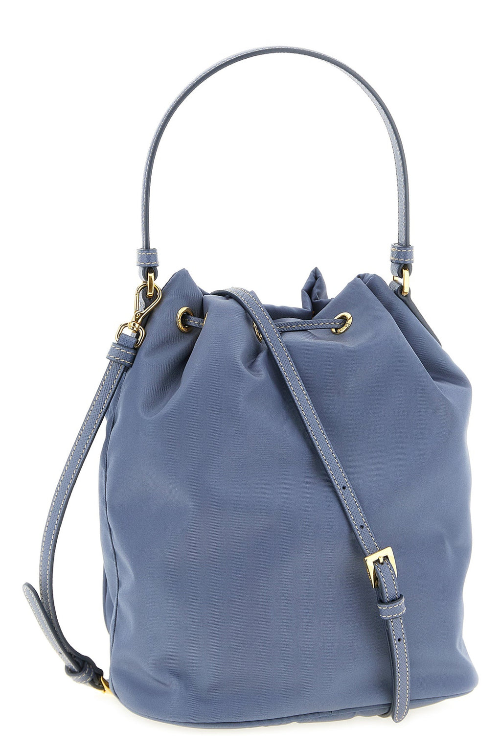 2026 New Arrival prada duet re-nylon and saffiano leather tone-on-tone bucket bag