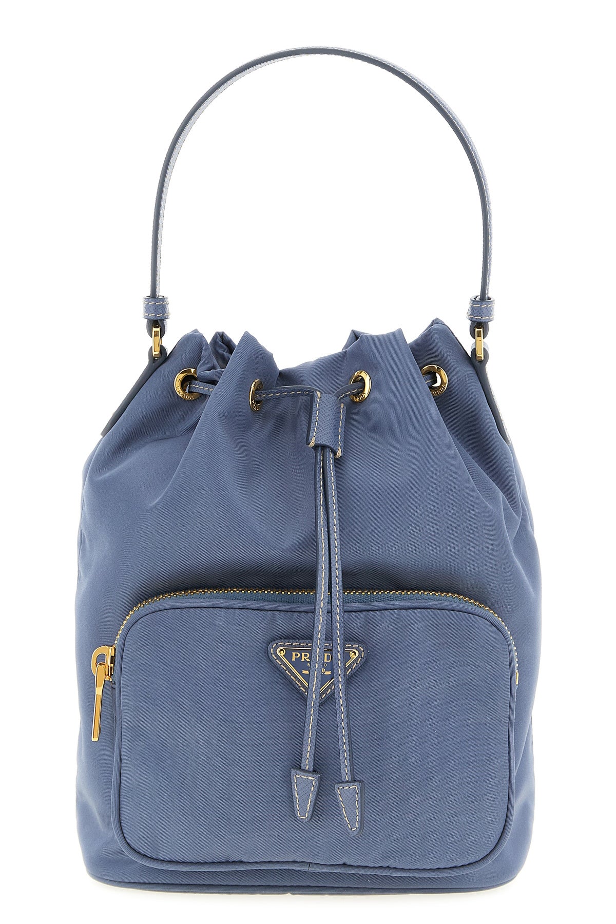 2026 New Arrival prada duet re-nylon and saffiano leather tone-on-tone bucket bag
