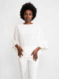 2026 New Arrival Blusa con Ruches Panna