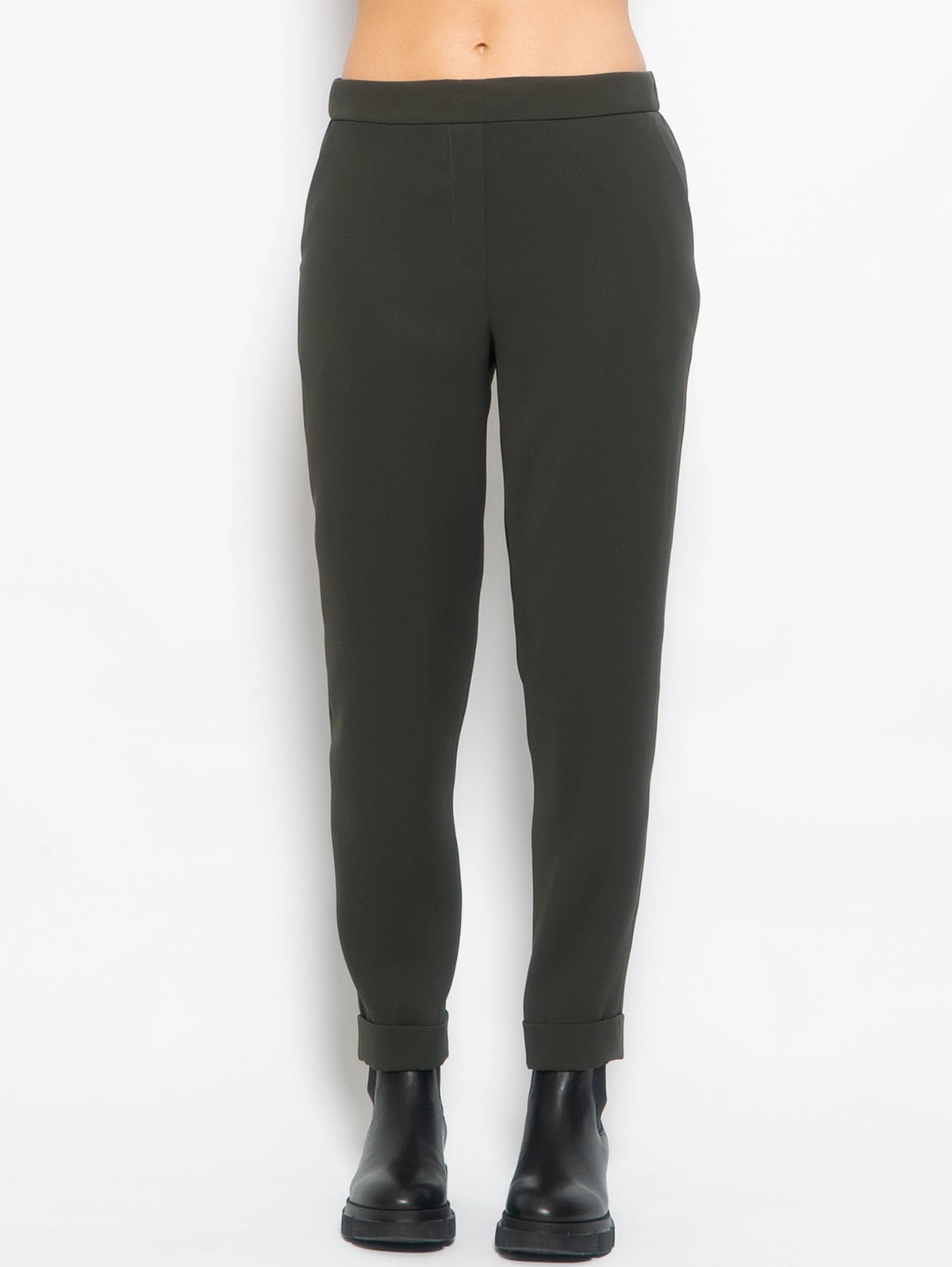 2026 New Arrival Pantaloni con Elastico in Vita Verde Oliva