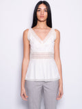 2026 New Arrival Blusa in Seta e Pizzo Panna