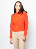 2026 New Arrival Maglia a Trecce con Collo a Lupetto Arancione