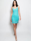2026 New Arrival Abito con Cristalli Verde Acqua