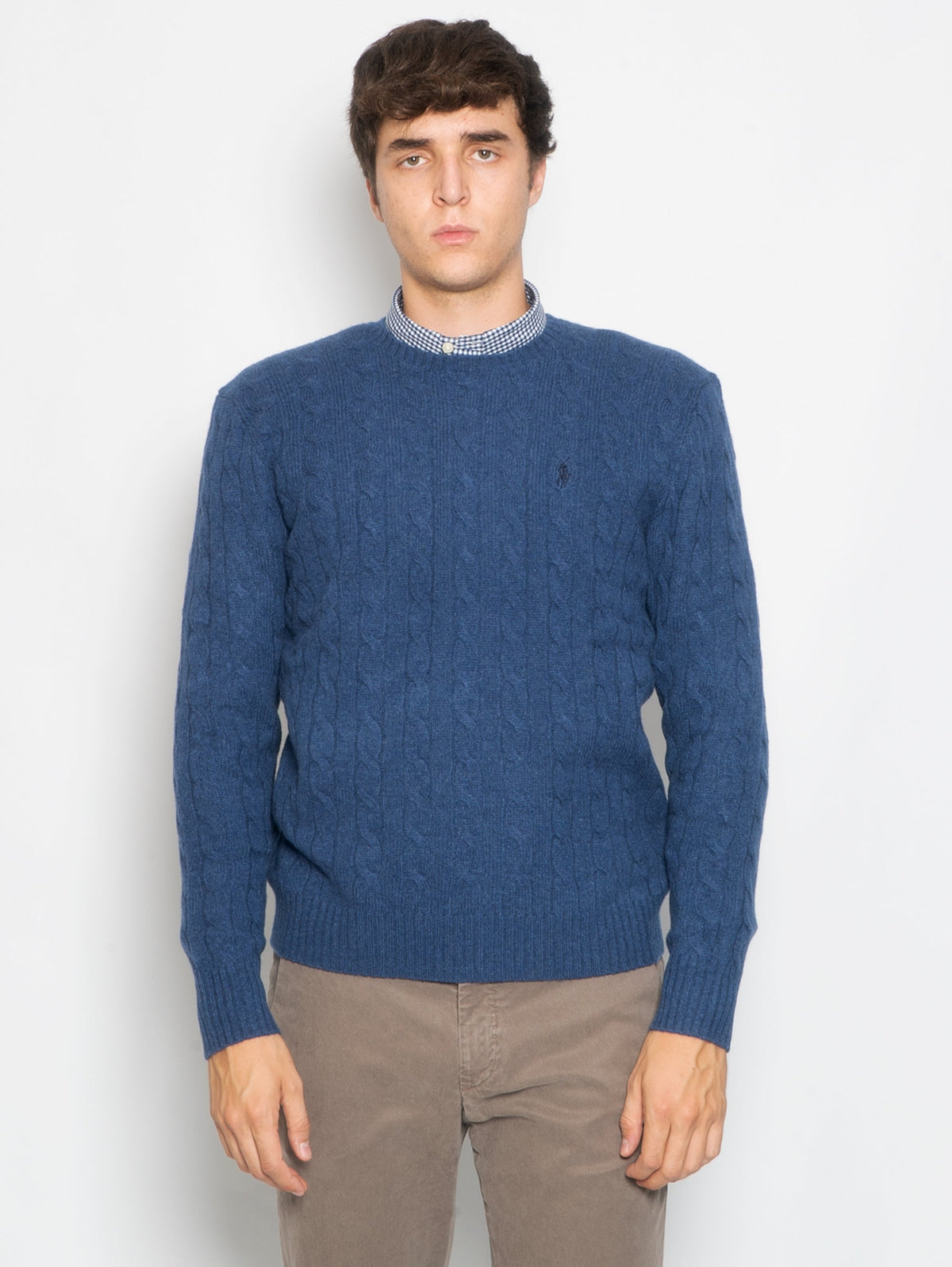 2026 New Arrival Maglia a Trecce Blu Chiaro