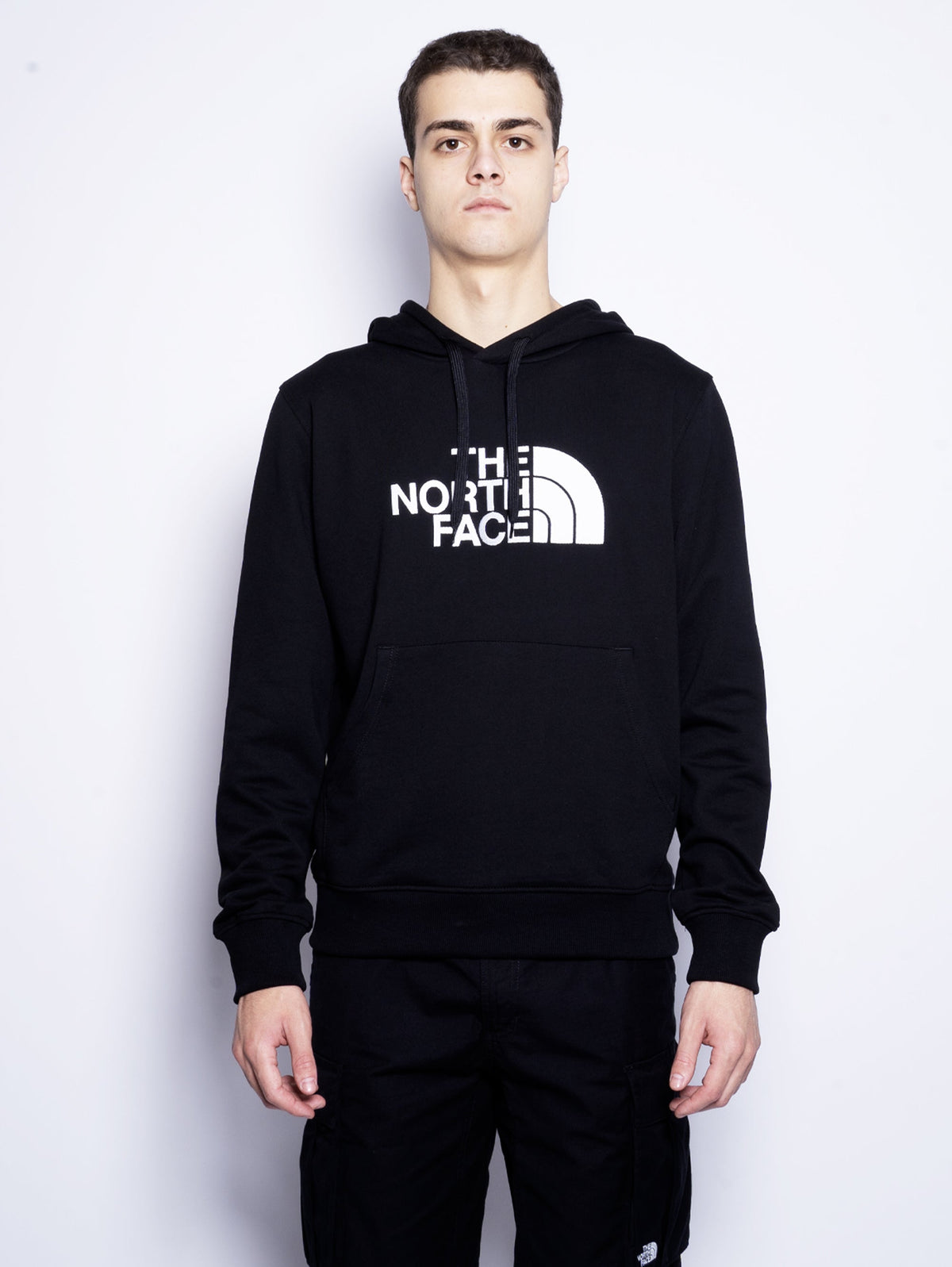 2026 New Arrival Felpa con Cappuccio e Logo Ricamato Nero
