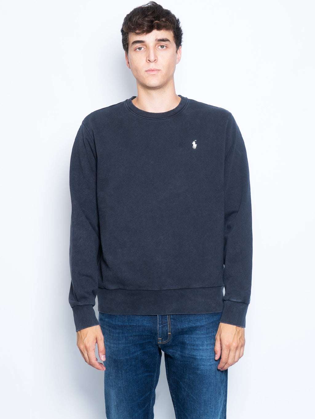 2026 New Arrival Felpa Girocollo in Cotone Loopback Nero