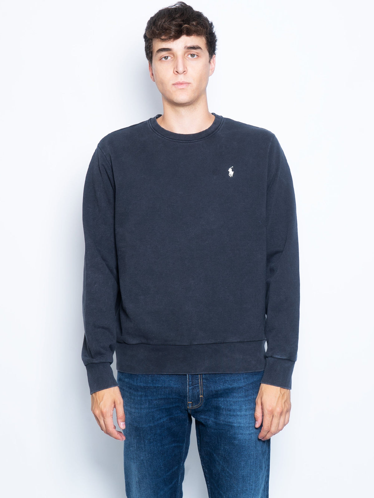2026 New Arrival Felpa Girocollo in Cotone Loopback Nero