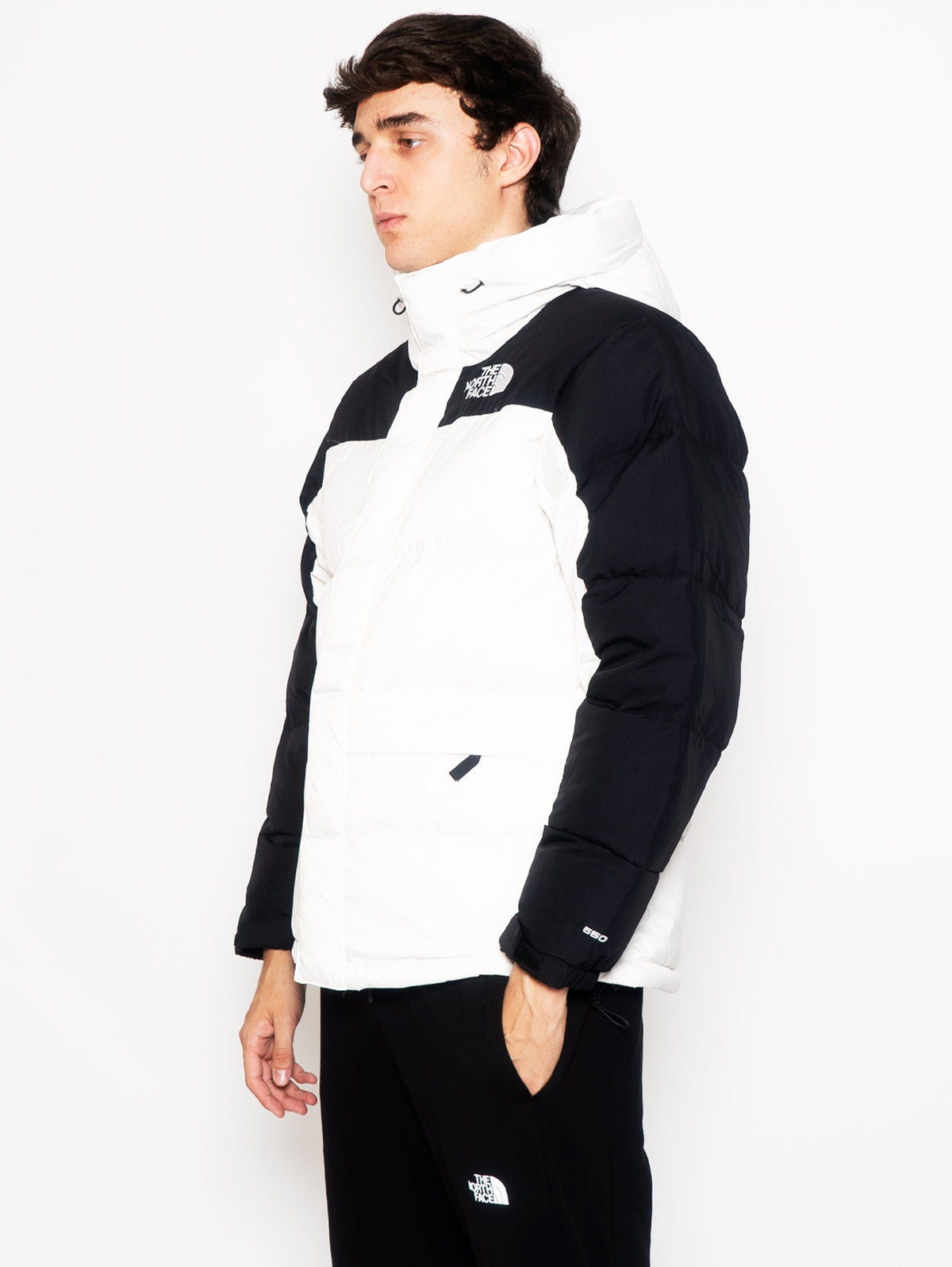 2026 New Arrival Piumino con Cappuccio Color Block Himalayan Bianco/Nero