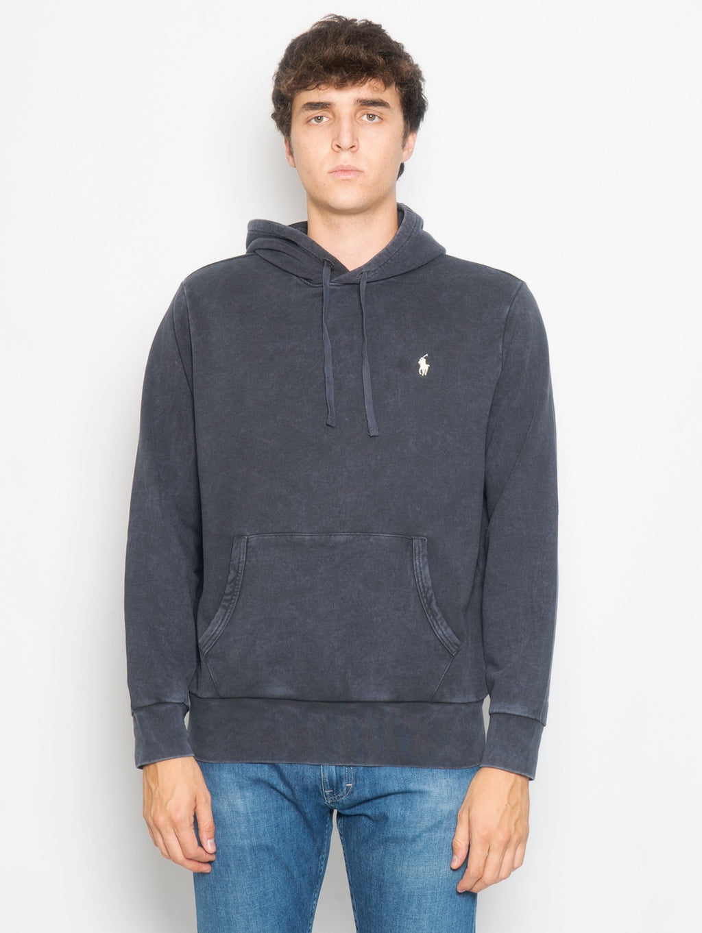 2026 New Arrival Felpa con Cappuccio in Spugna Loopback Nero