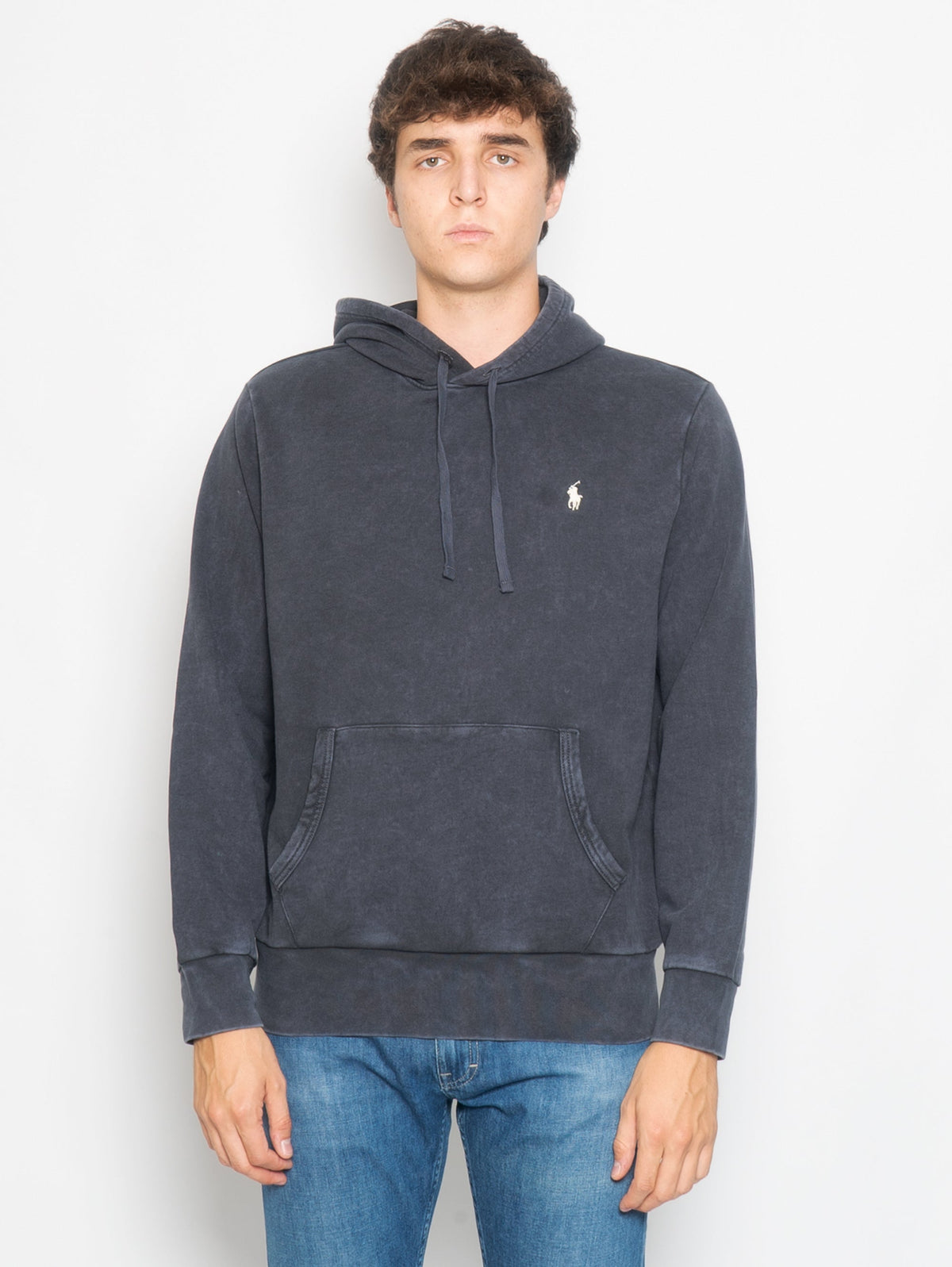 2026 New Arrival Felpa con Cappuccio in Spugna Loopback Nero