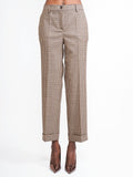 2026 New Arrival Pantaloni Pied de Poule Beige
