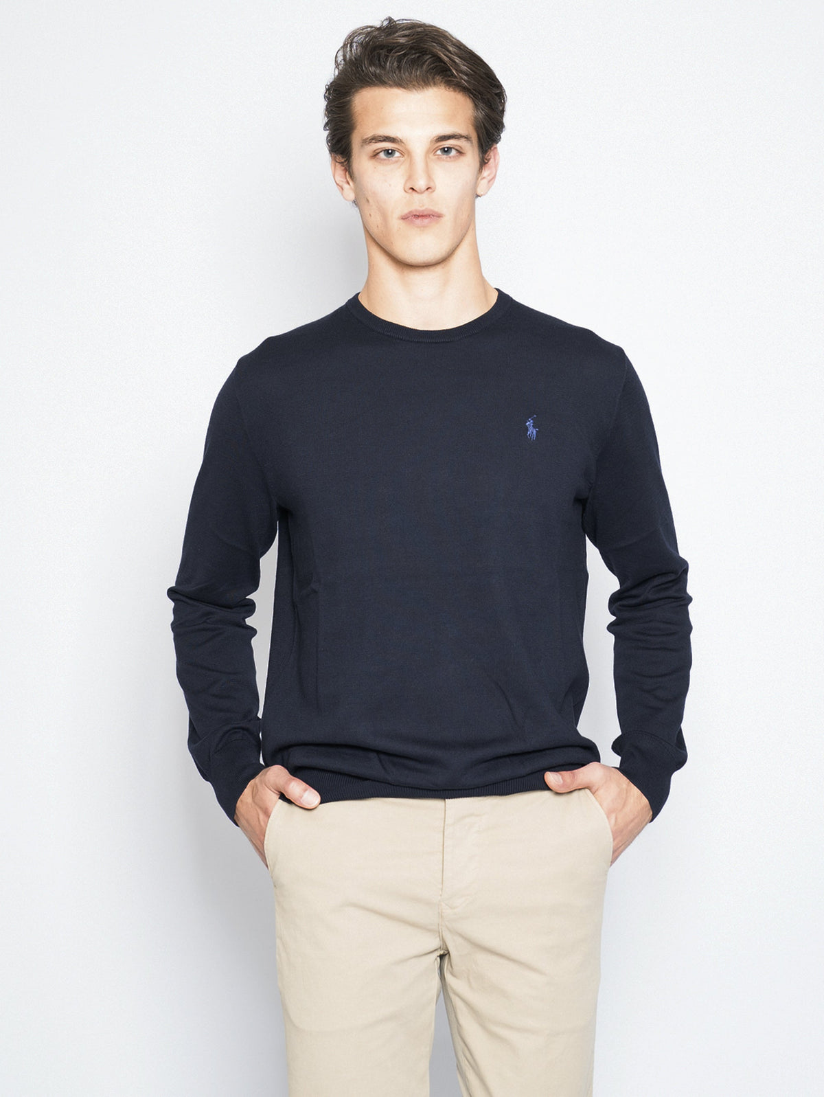 2026 New Arrival Maglia in cotone Slim-Fit Navy