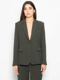 2026 New Arrival Giacca un Petto in Cady Verde Oliva