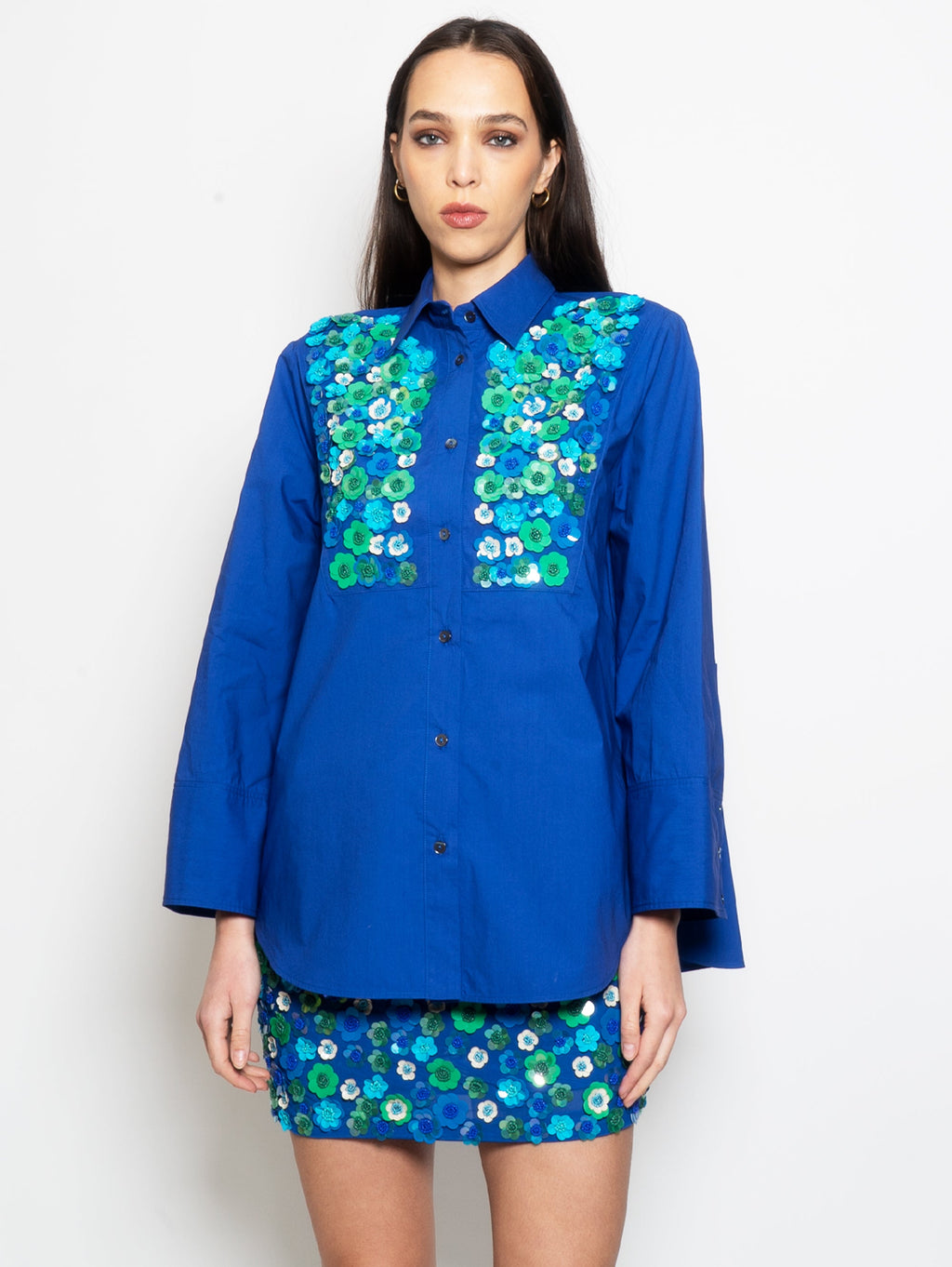 2026 New Arrival Camicia con Ricamo Bluette