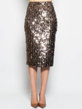 2026 New Arrival Gonna Longuette In Paillettes Bronzo