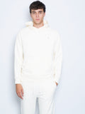 2026 New Arrival Felpa con Cappuccio in Spugna Loopback Crema
