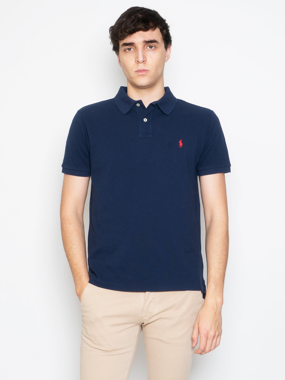 2026 New Arrival Polo in Piquè Slim Fit Blu