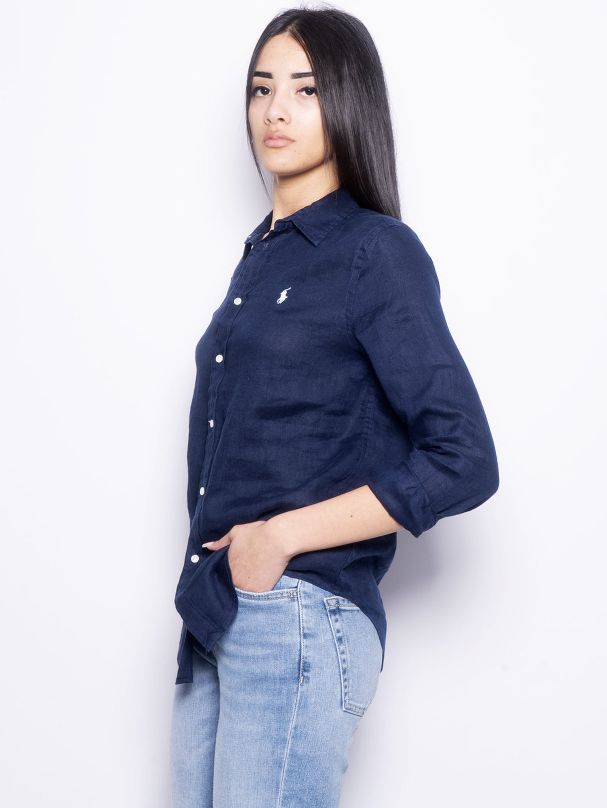 2026 New Arrival Camicia in Lino Over Blu