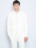 2026 New Arrival Felpa con Cerniera in Spugna Loopback Crema