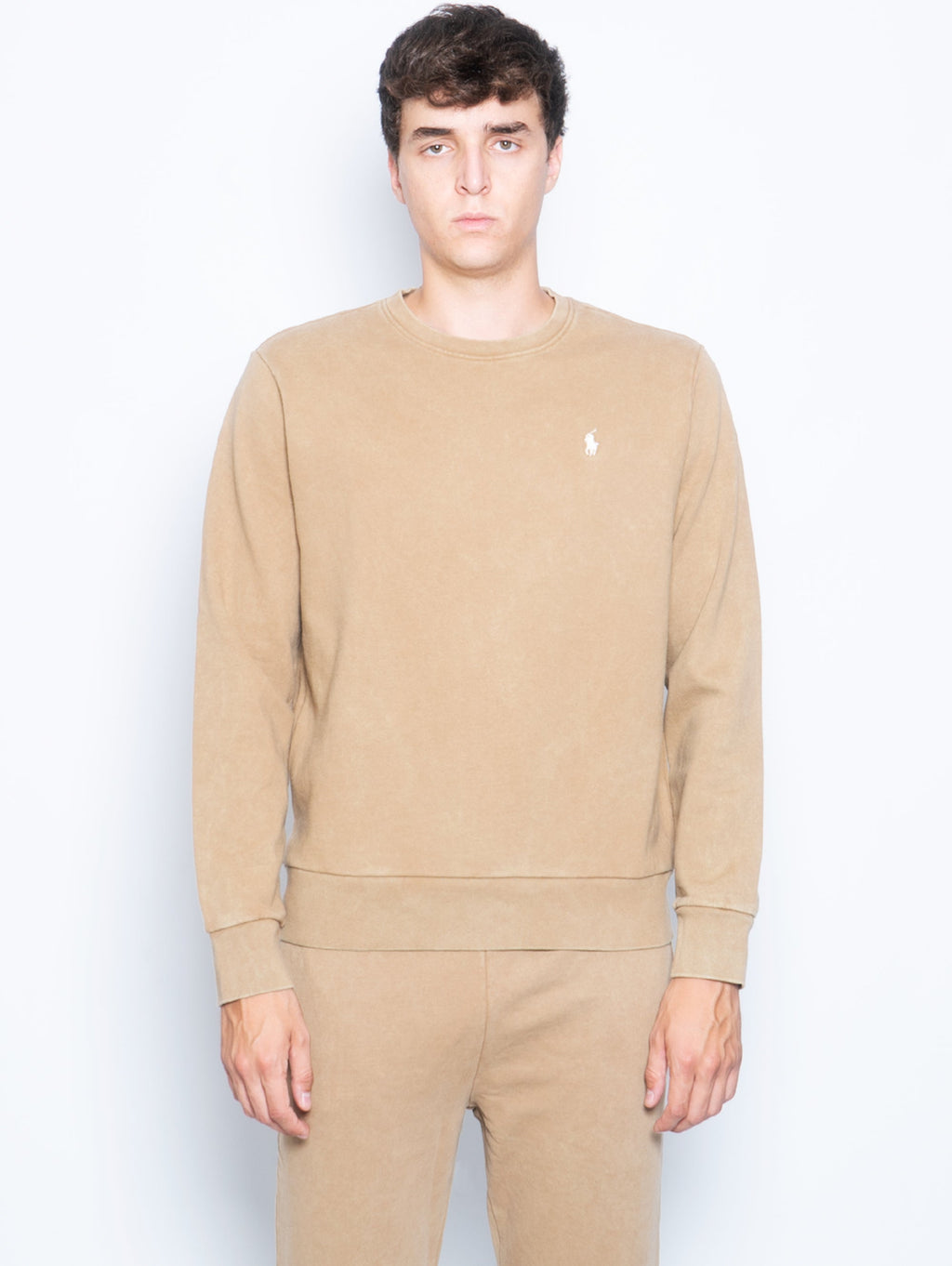2026 New Arrival Felpa Girocollo in Cotone Loopback Cammello