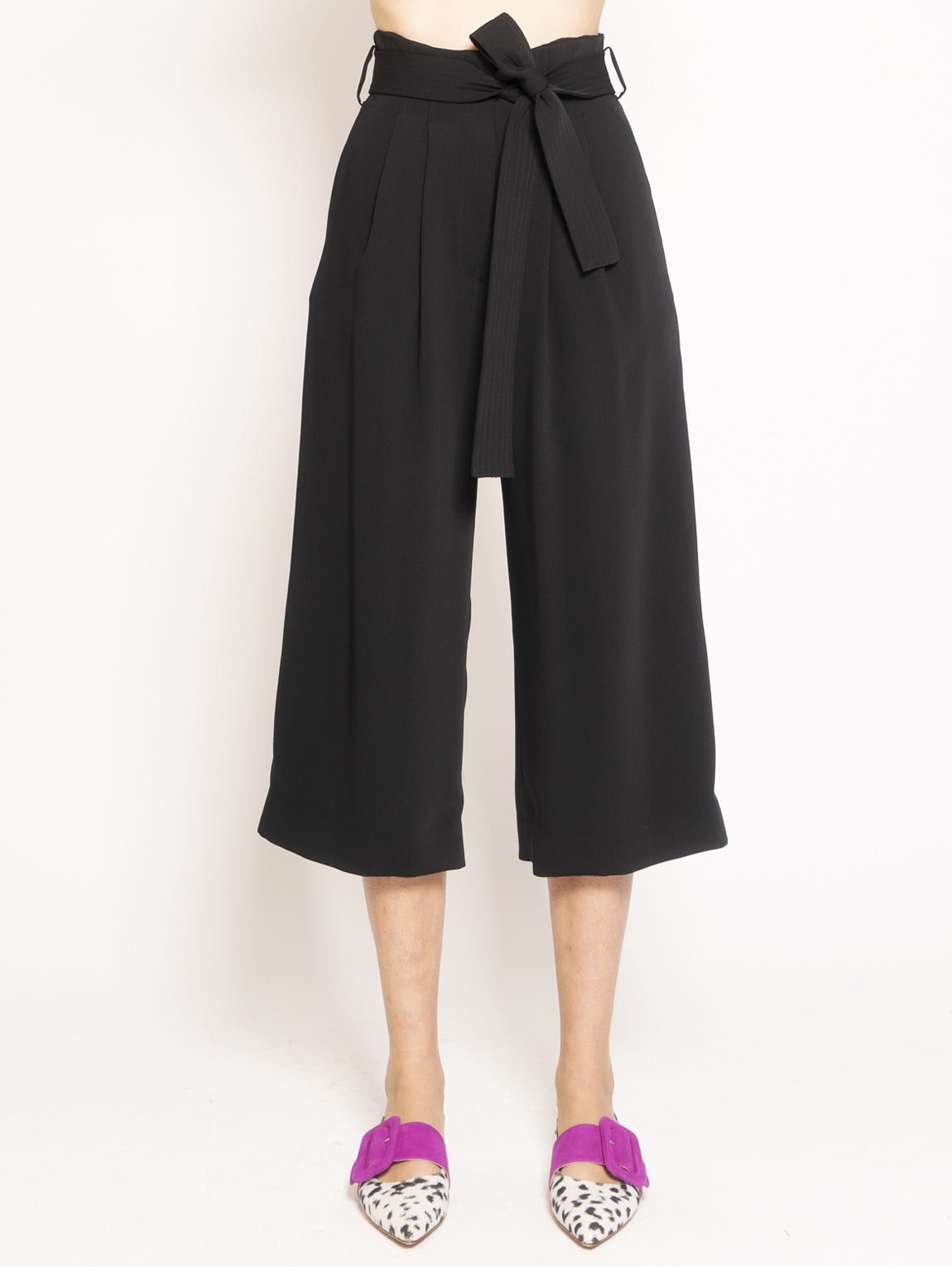 2026 New Arrival Pantalone Vita Alta Cropped Nero