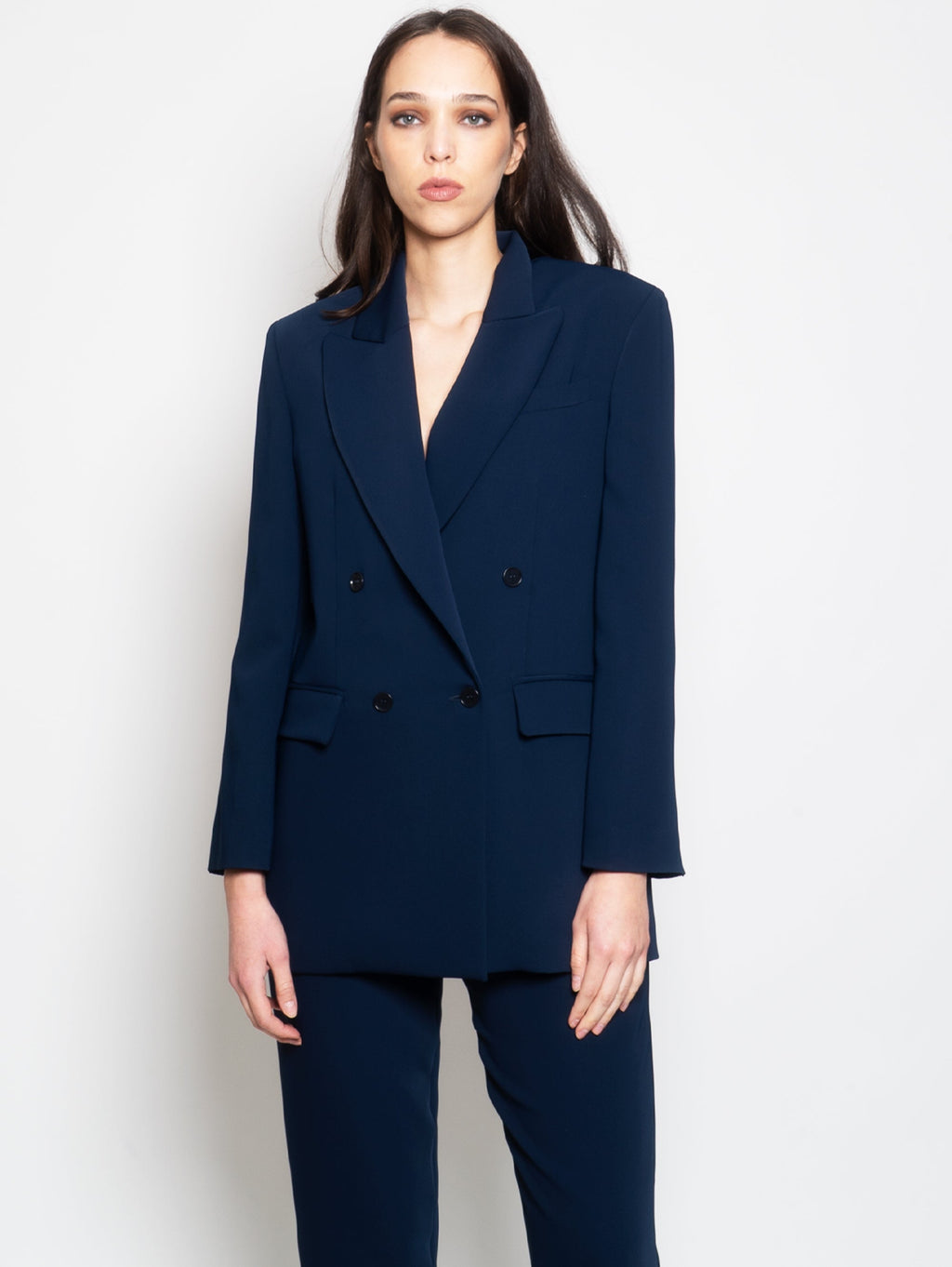 2026 New Arrival Blazer Doppio Petto in Cady Blu
