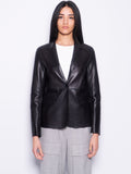 2026 New Arrival Giacca Blazer in Pelle Nero