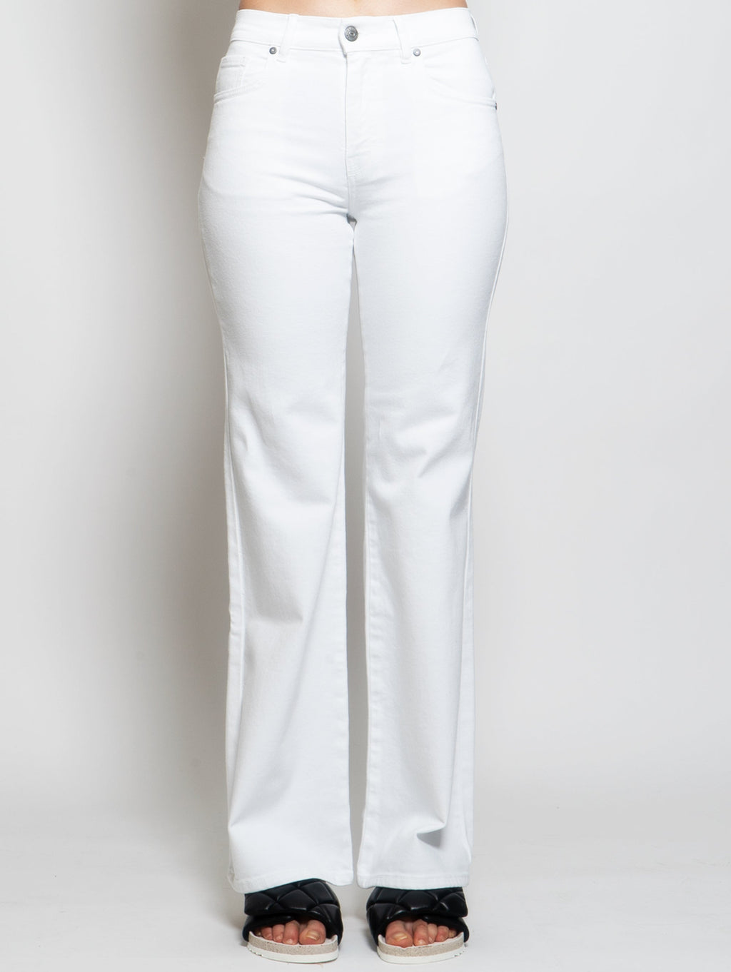 2026 New Arrival Pantaloni a Zampa Bull Denim Cinque Tasche Bianco