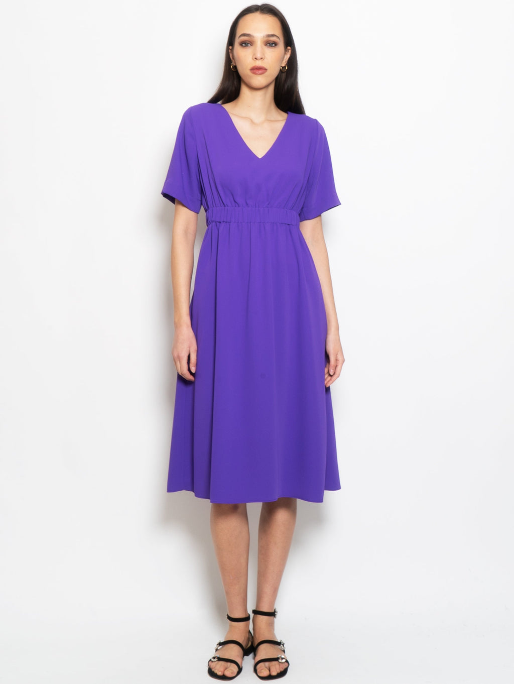 2026 New Arrival Abito Midi con Maniche Corte Viola