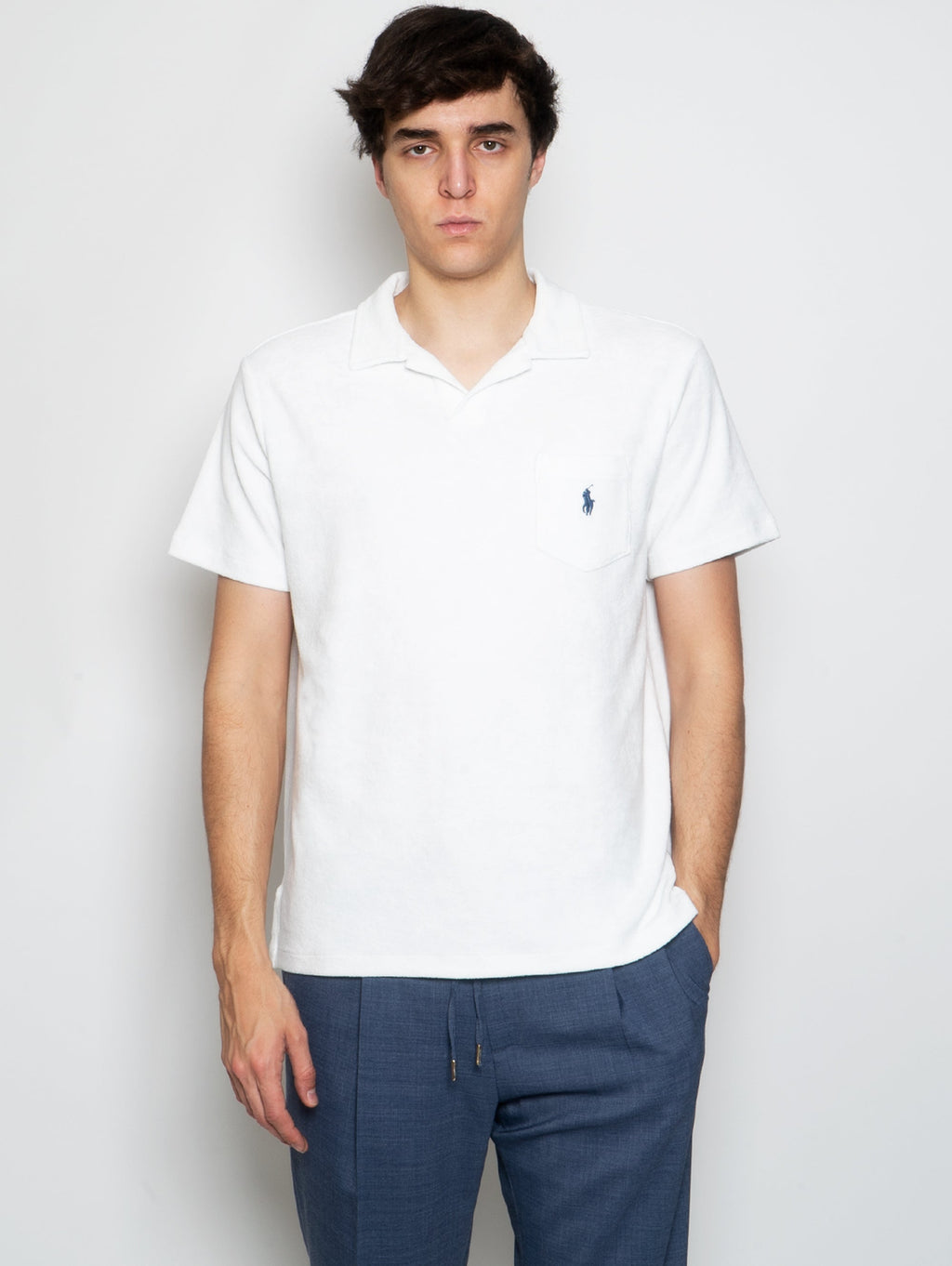 2026 New Arrival Polo in Spugna con Taschino Bianco