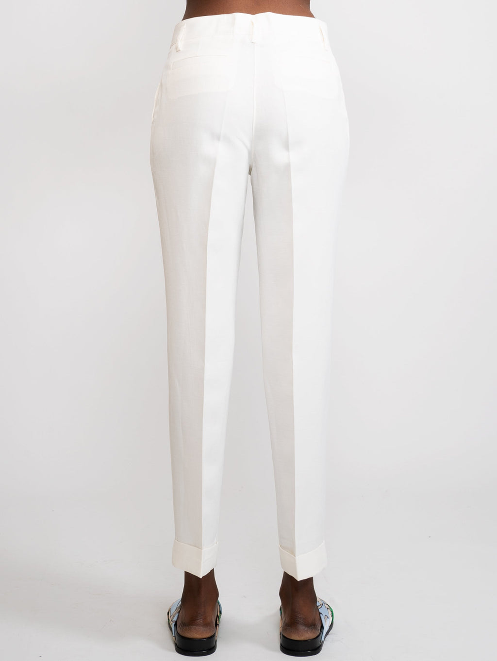 2026 New Arrival Pantalone in Misto Lino Panna