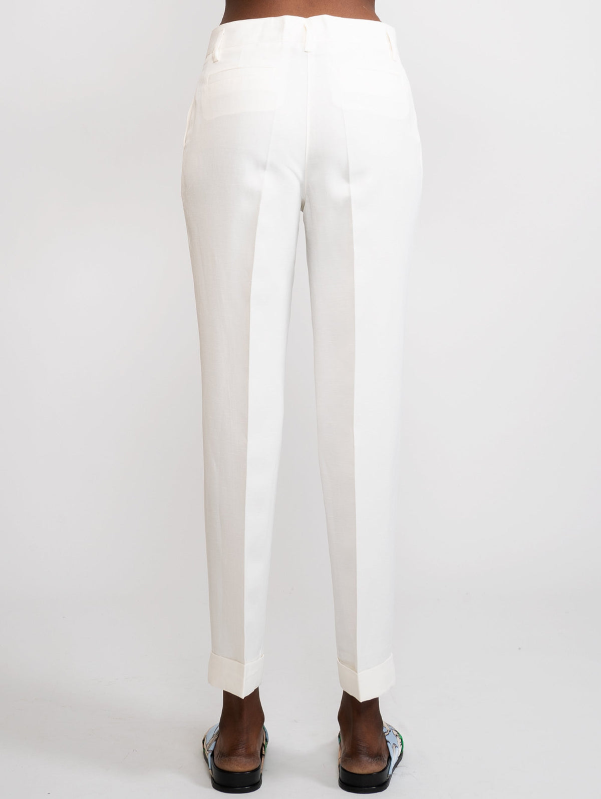 2026 New Arrival Pantalone in Misto Lino Panna