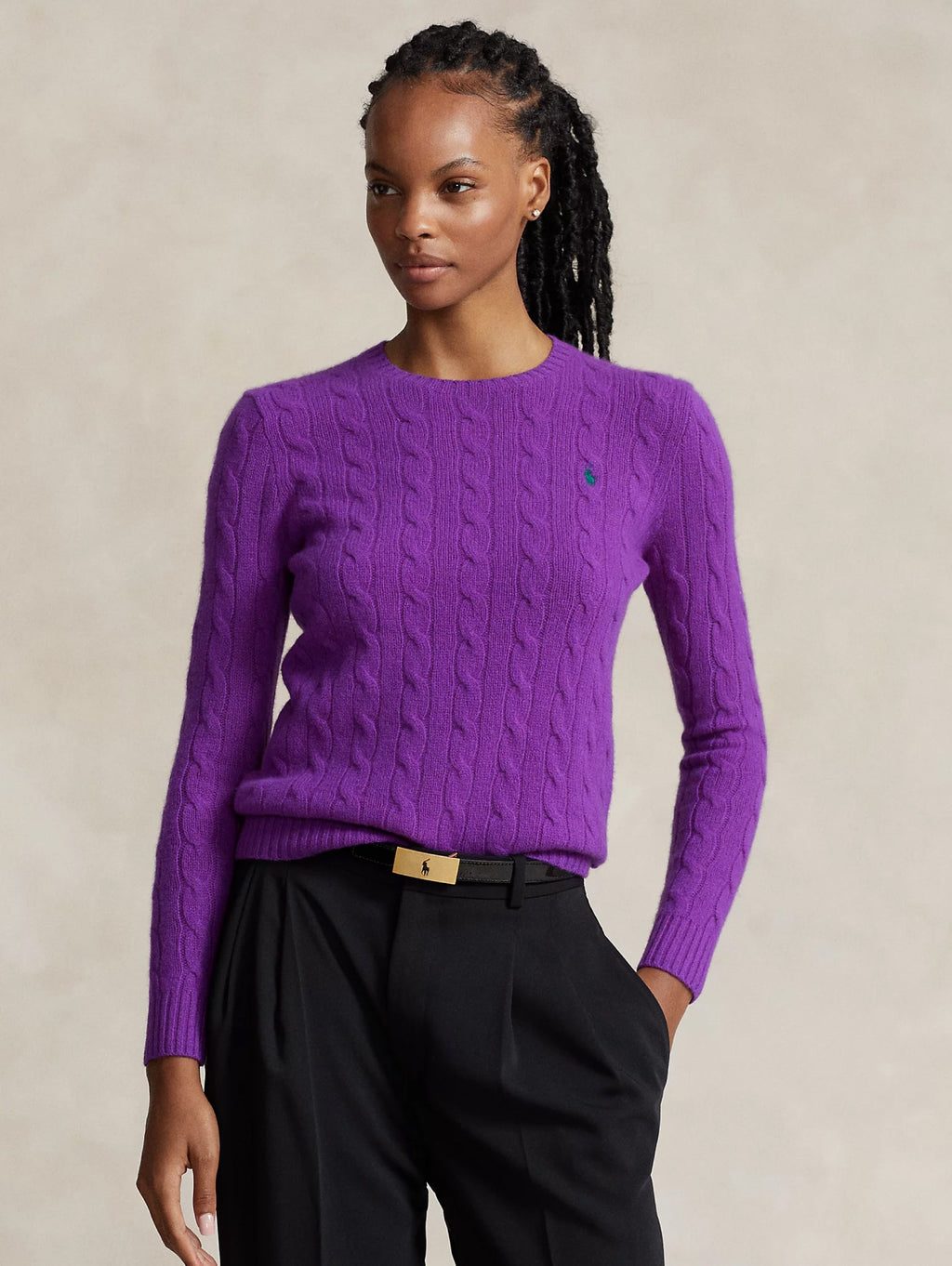 2026 New Arrival Maglia a Trecce in Misto Cashmere Viola