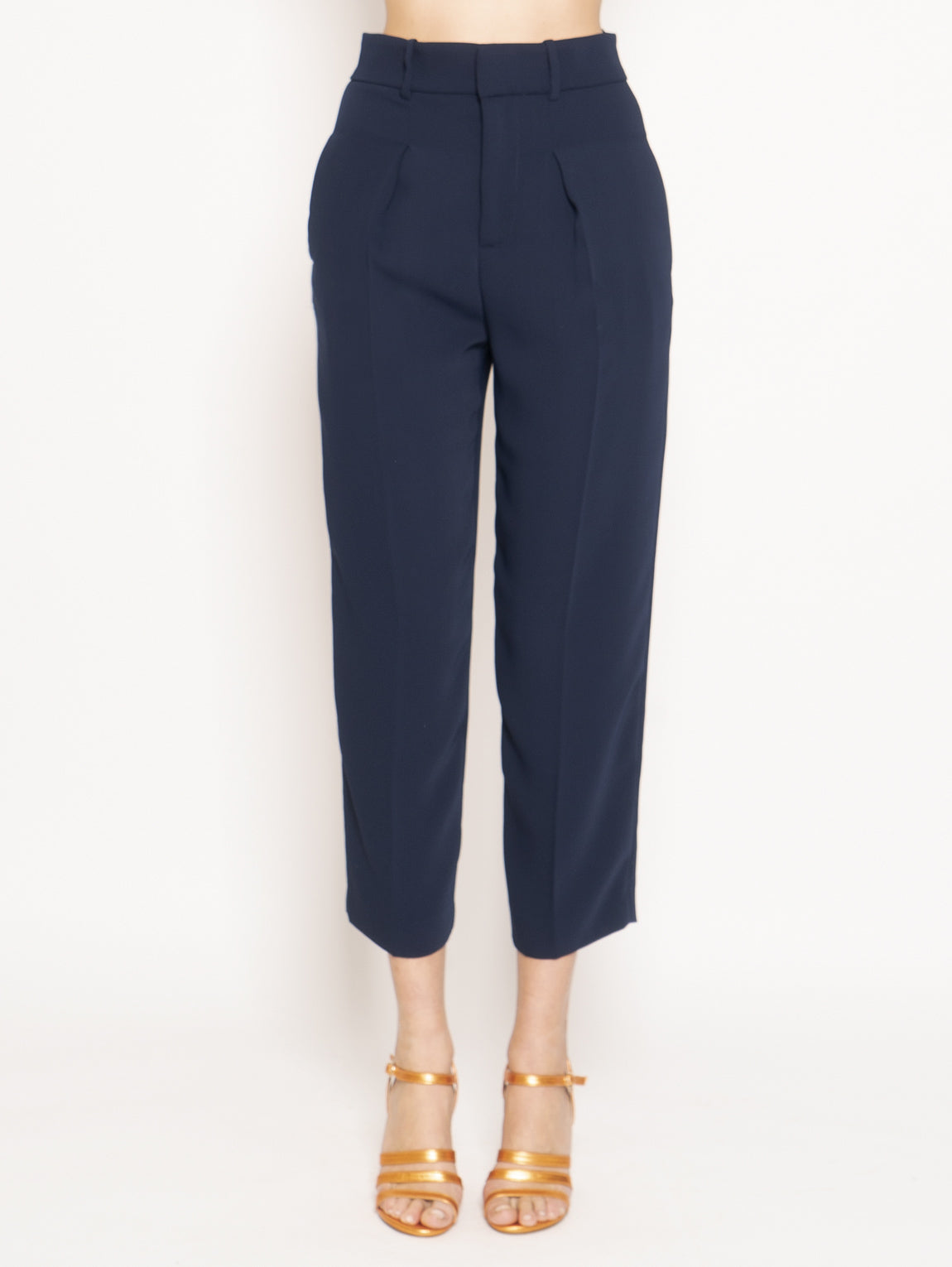 2026 New Arrival Pantalone Vita Alta con Pences Panters Blu