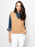 2026 New Arrival Gilet a Trecce Scollo a V Cammello