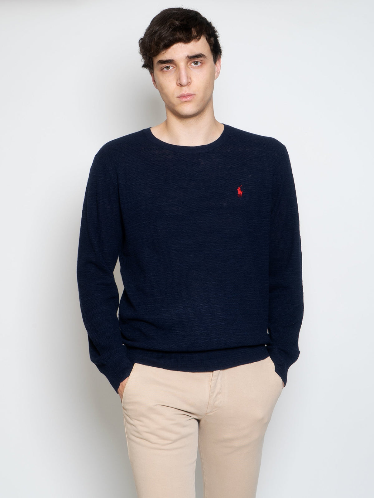 2026 New Arrival Maglia in Lino e Cotone Blu