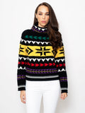 2026 New Arrival Maglia con Intarsi Jacquard Nero